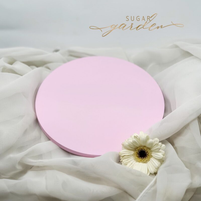 Cake Drum h:1cm Baby Pink Ø25cm Rond Aleksander Print