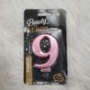 Cijfers Kaarsen Rose Goud Metallic 9