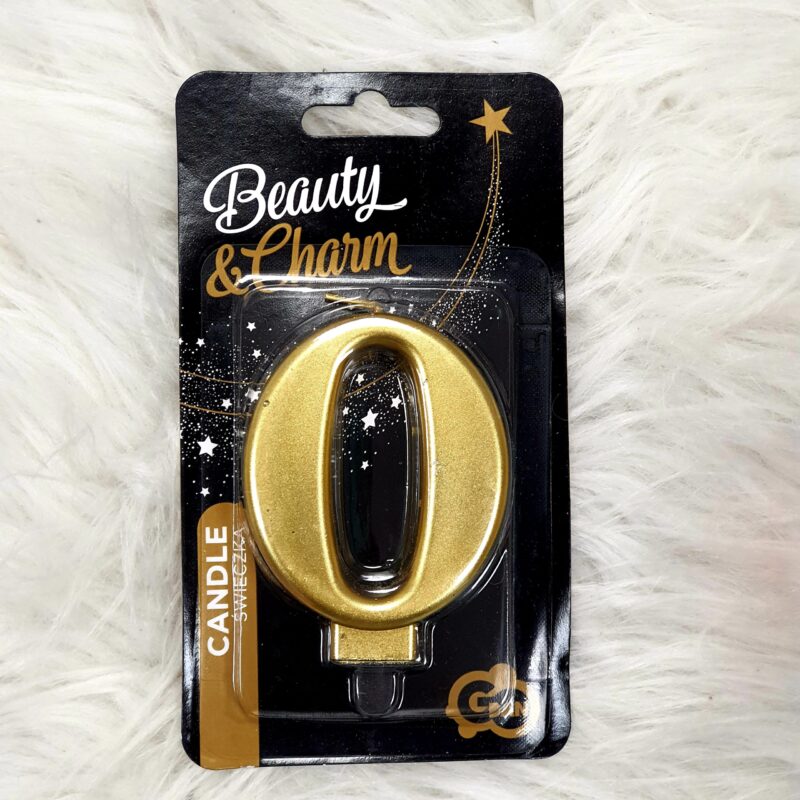 Cijfers Kaarsen Goud Metallic 0