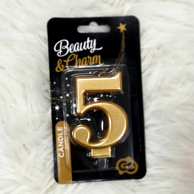 Cijfers Kaarsen Goud Metallic 5