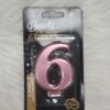 Cijfers Kaarsen Rose Goud Metallic 6