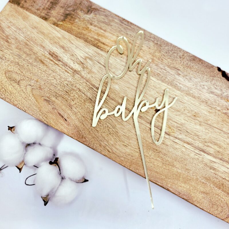 Miniowe Formy 3D Topper Oh baby goud 10x12,1cm