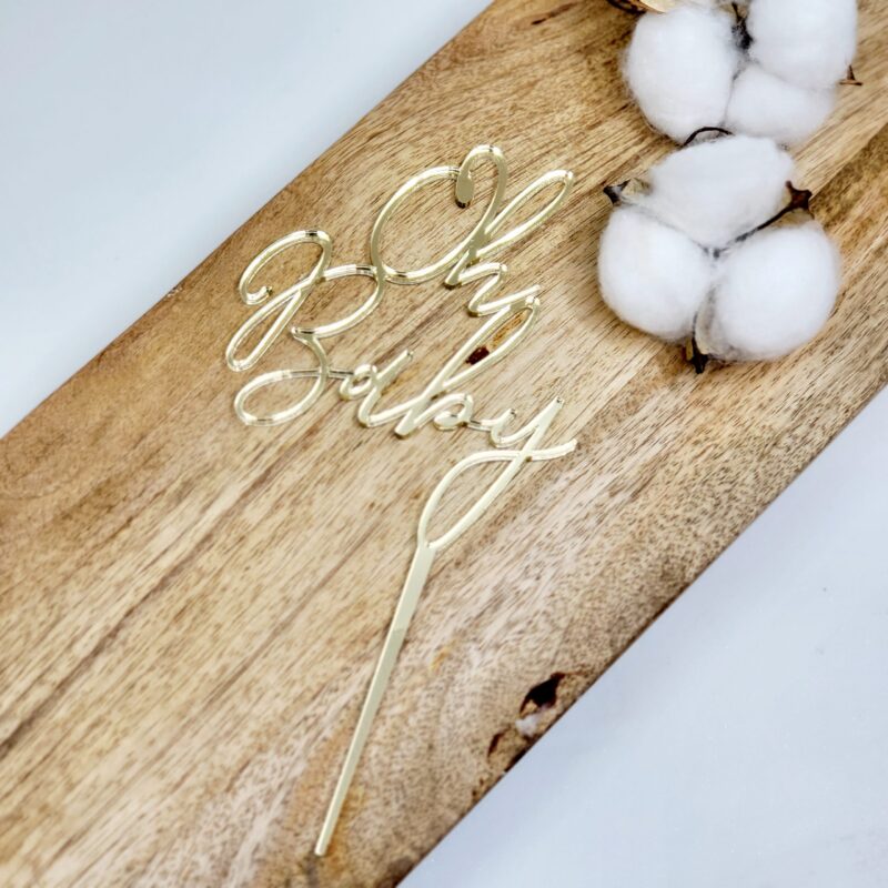 Miniowe Formy 3D Topper Oh Baby goud 10x12,1cm