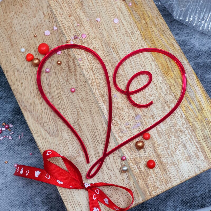 Linear cake decor hart rood 12,8x12cm Miniowe Formy 3D