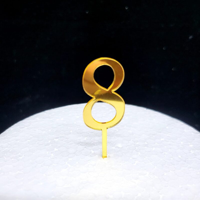 Cake - cupcake - topper klein goud 8