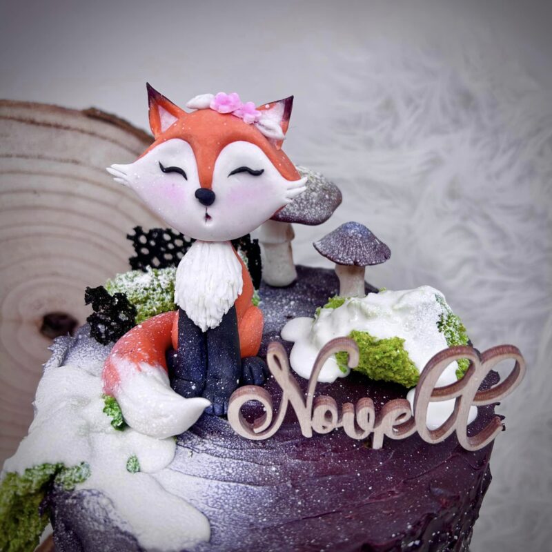 Fondant Figuurtje Vos met bloem
