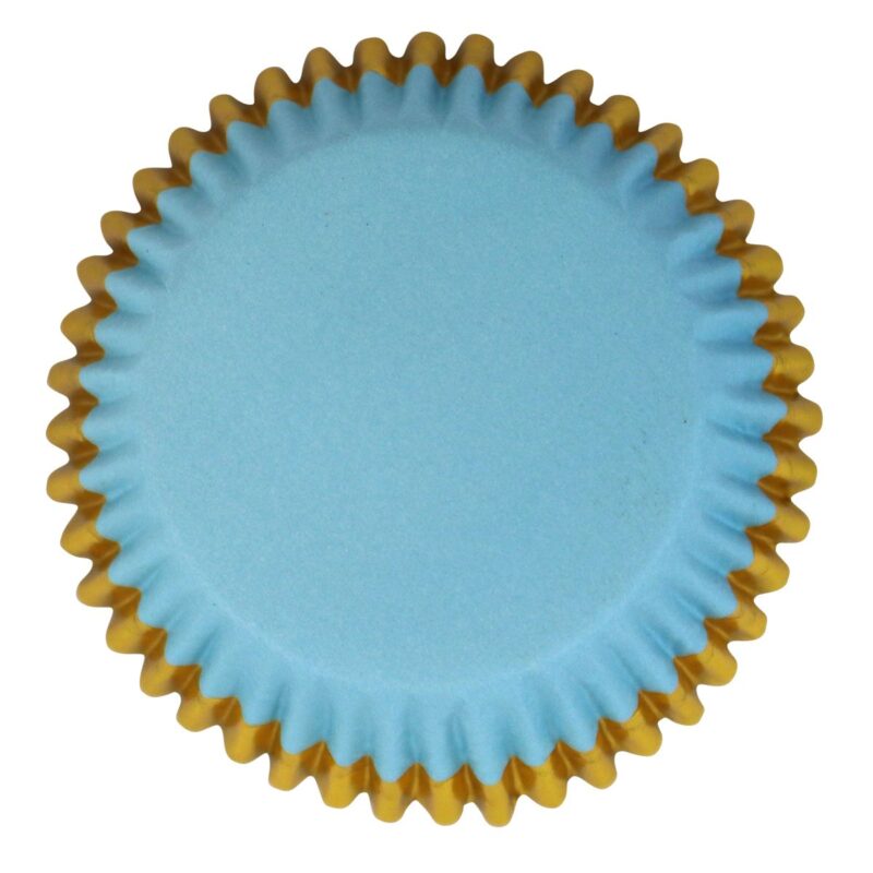 PME Foil Baking Cups Blue with gold Trim pk/30 - Afbeelding 2