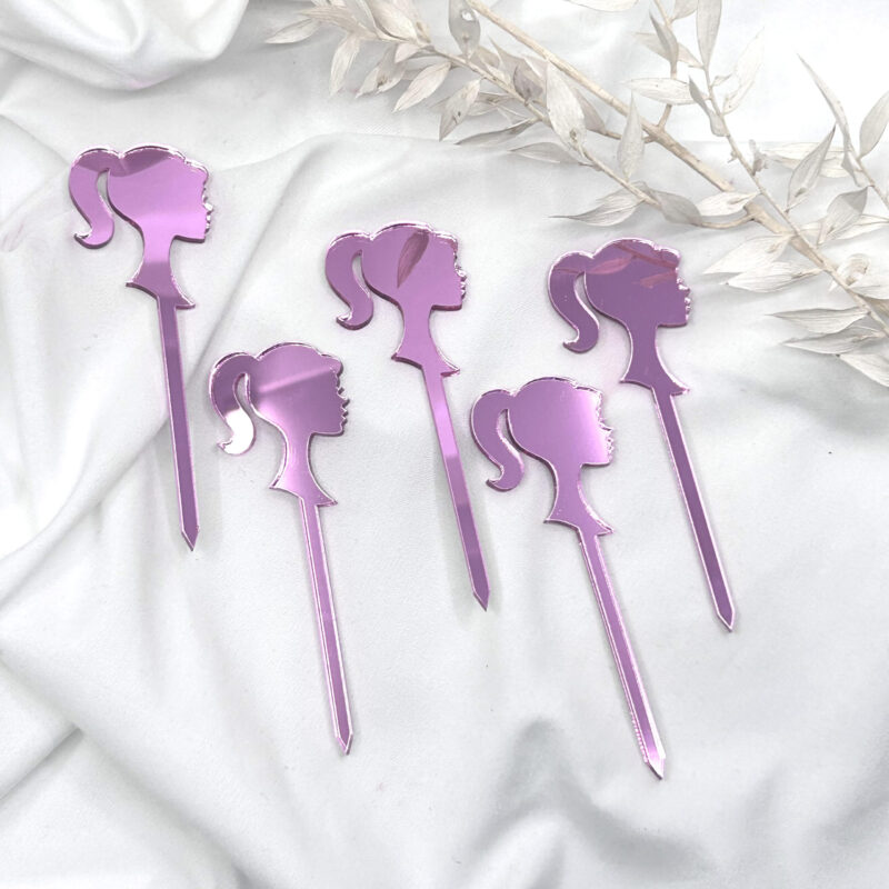 Miniowe Formy 3d Cupcakes Topper - cakepops - Doll  roze plexi set 5st