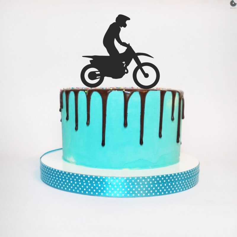 Miniowe Formy 3D- Topper Motocross 12 x 11,3 cm Zwart