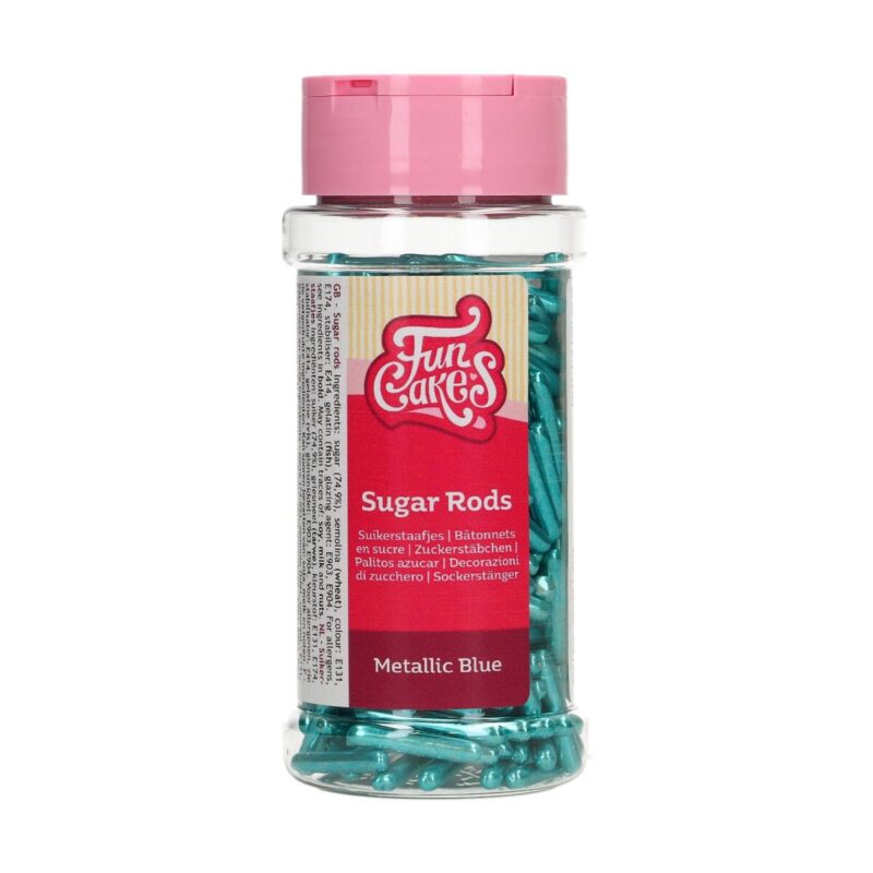 FunCakes Metallic Sugar Rods XL Blue 70 g - Afbeelding 2