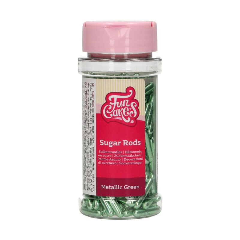 FunCakes Metallic Sugar Rods XL Green 70 g - Afbeelding 2