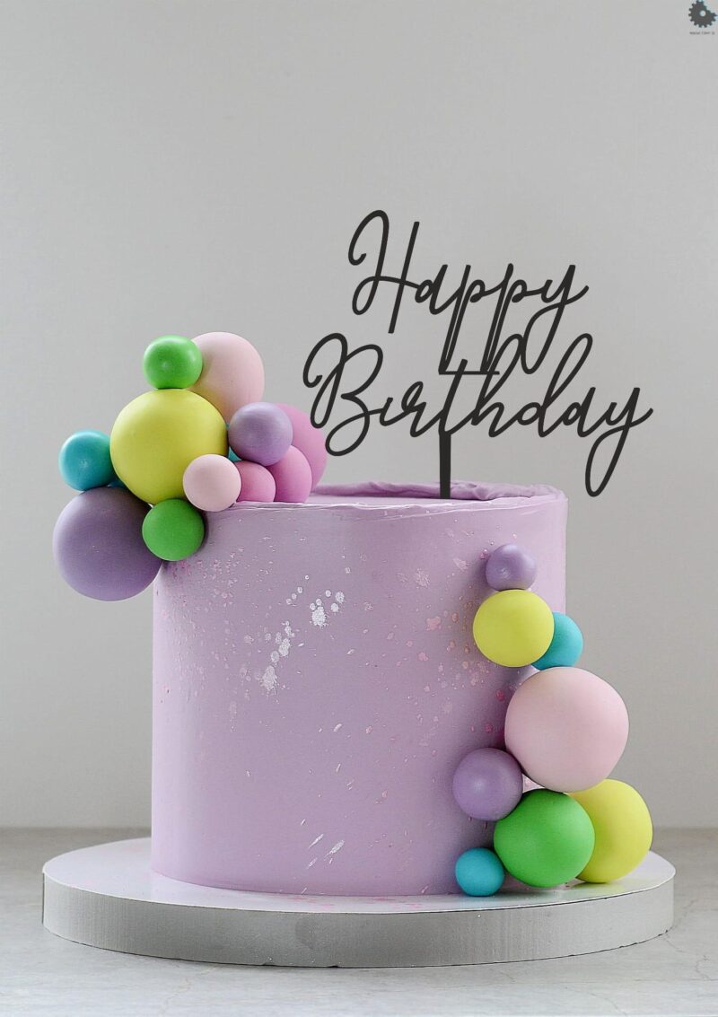 Miniowe Formy 3D Topper Happy Birthday Black Modern 15x12,2cm