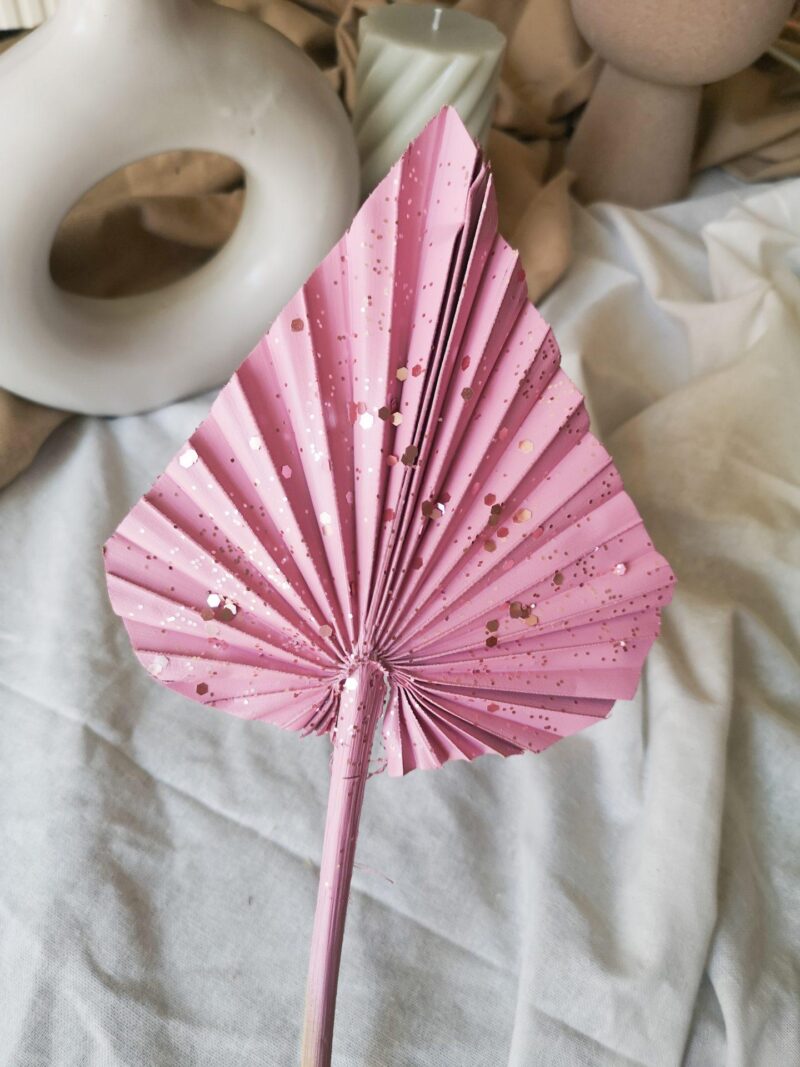 Palm spear roze met glitter