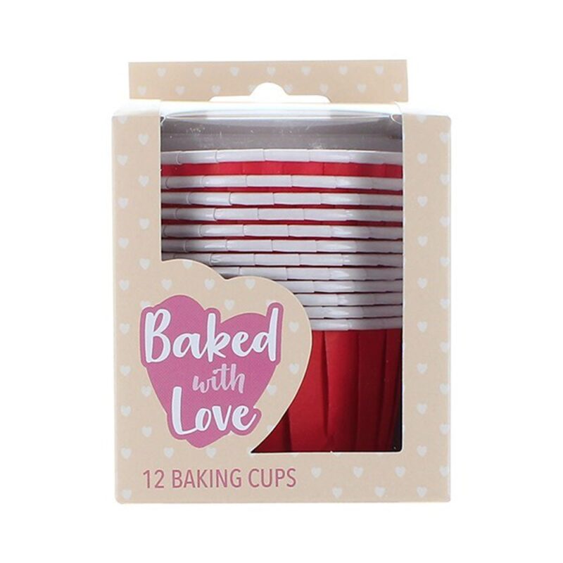 Baking cups rood 12st - Baked With Love