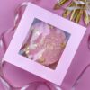 Doos met venster licht rose - baby pink - 20x20x15cm - Afbeelding 2