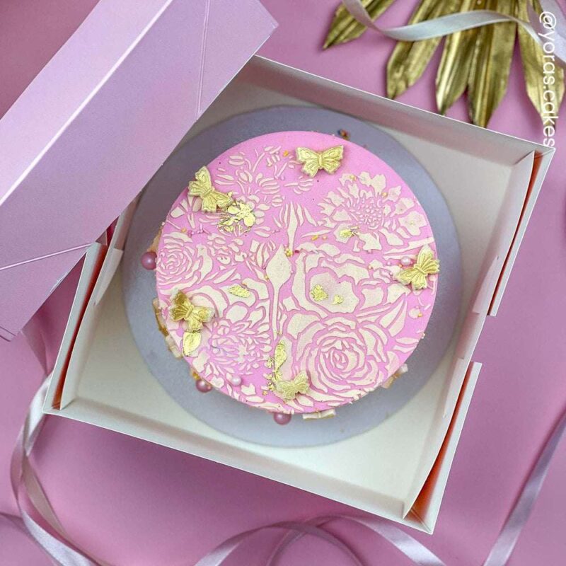 Doos met venster licht rose - baby pink - 20x20x15cm - Afbeelding 4