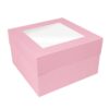 Doos met venster licht rose - baby pink - 20x20x15cm