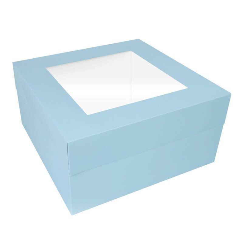 Doos met venster licht blauw - baby blue - 30x30x15cm