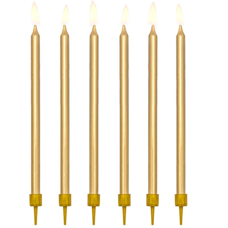 PartyDeco Verjaardag Kaarsen Goud 12,5cm pk/12 - Afbeelding 2