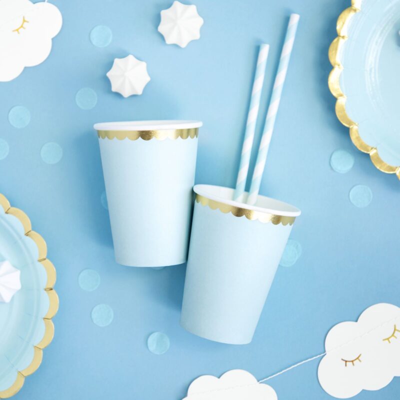 PartyDeco Papieren Rietjes Licht Blauw pk/10 - Afbeelding 2