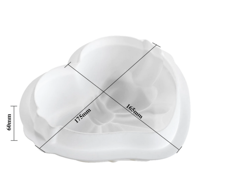 Hart met Boog Siliconen mal 17,5x16,5cm - Afbeelding 3