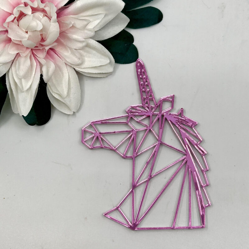 Geometric cake  decor Unicorn Pink 12cm
