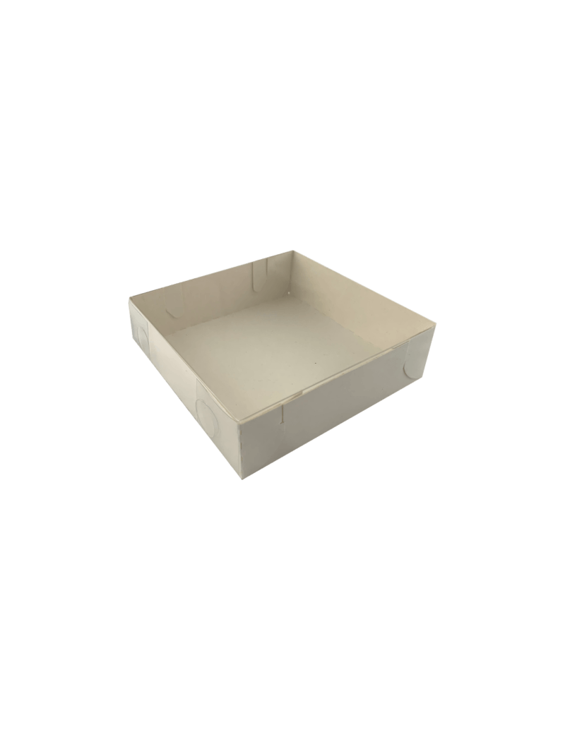 Peperkoekdoosje met transparant 14 x 14 x 4 cm wit set/ 5st