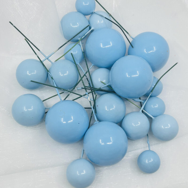 Taartdecoratie ballen -taarttopper 2-4 cm set/20st Baby blue