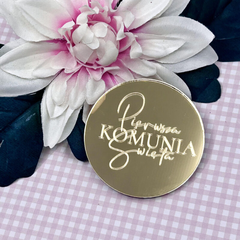Gegraveerde gouden decors Pierwsza Komunia Święta -set/ 3 st. Miniowe Formy 3D