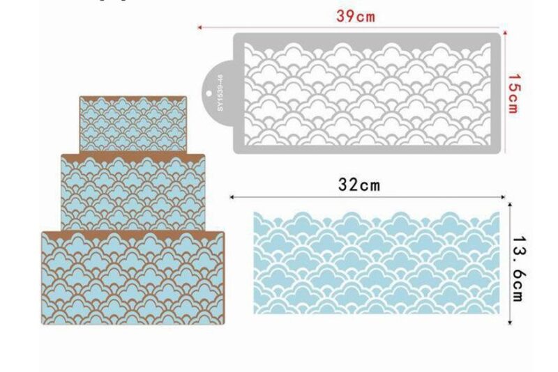 Sjabloon Julia geometrisch patroon - golf -  32x13,6cm - Afbeelding 2