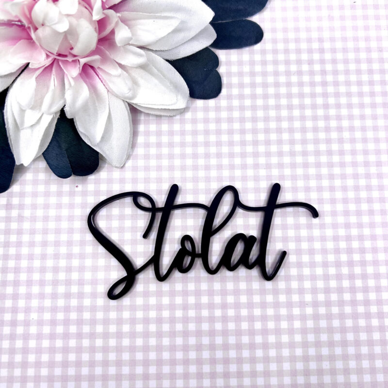 Cake decor "Sto lat"zwart  10x4.9cm Miniowe Formy 3D