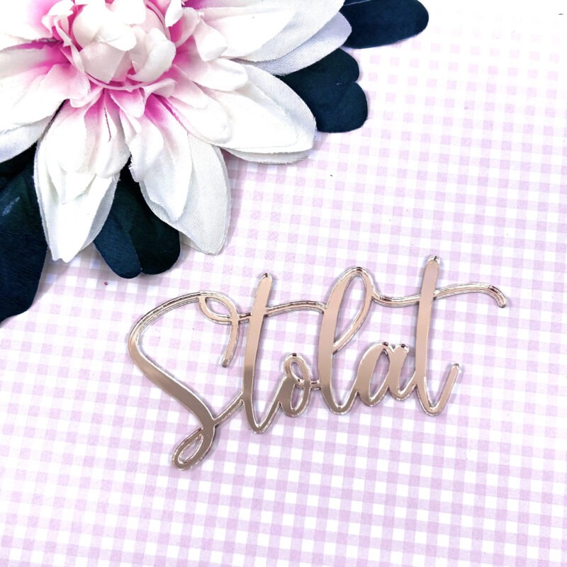 Cake decor "Sto lat" rose goud  10x4.9cm Miniowe Formy 3D