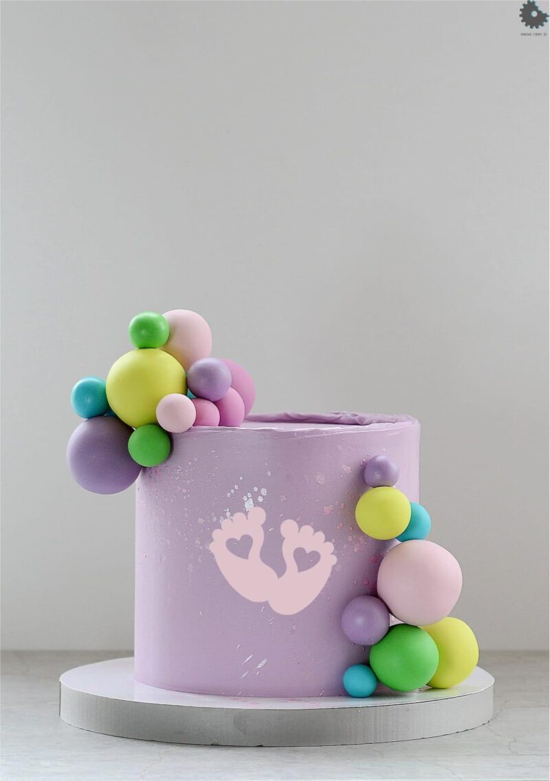 Miniowe Formy 3D Taartdecoratie "feet met hart" 5x4.2cm Goud - Afbeelding 2