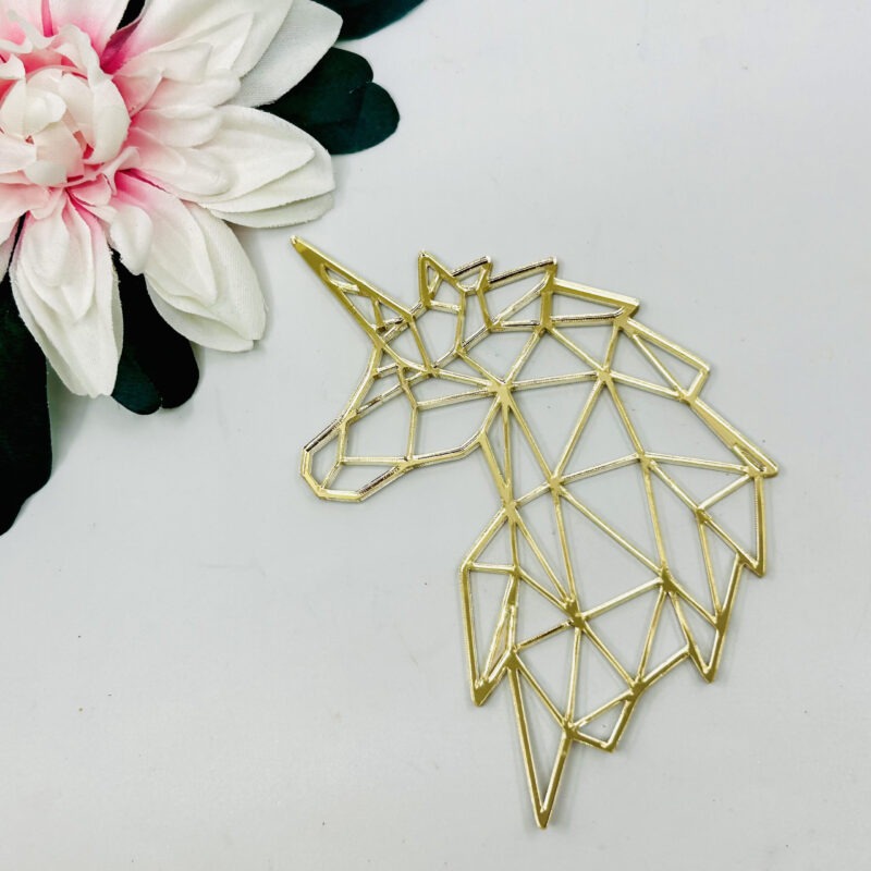 Geometric cake  decor Unicorn 14cm Goud Dekora&Flora