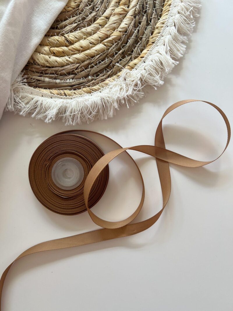 Grosgrain Lint Latte 12mm 22m