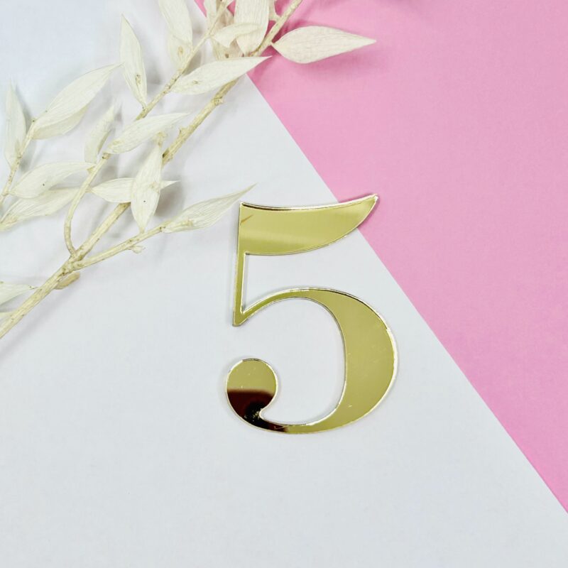 Goud Cijfer 5 Classic 5cm