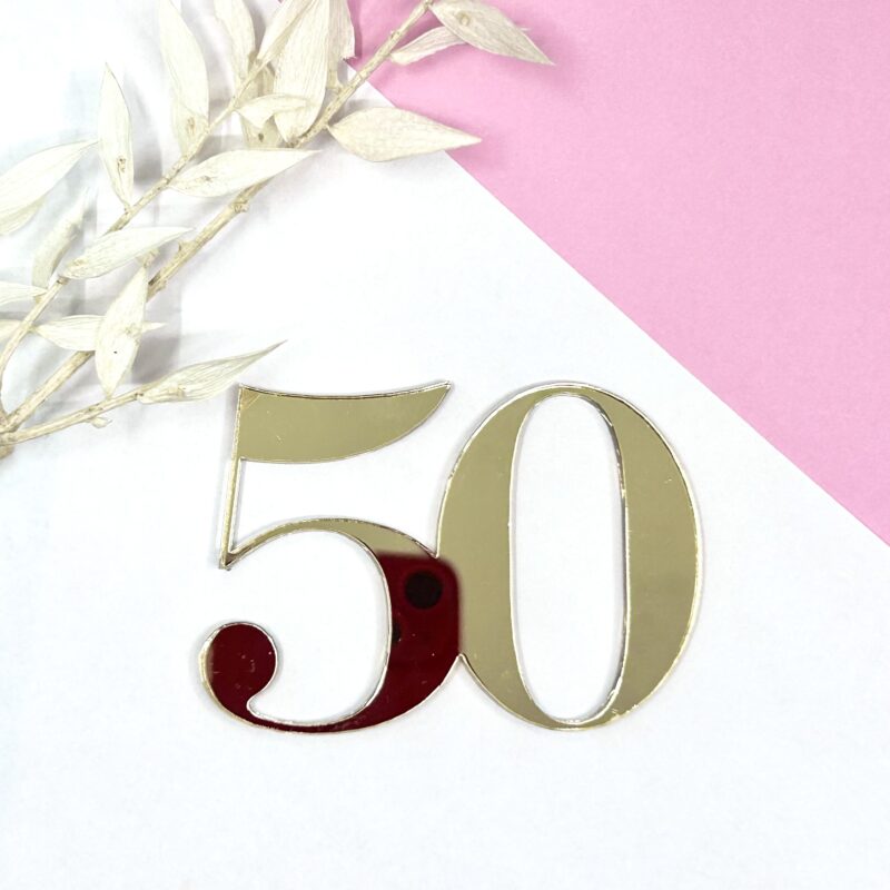 Goud Cijfer 50 Classic 5cm
