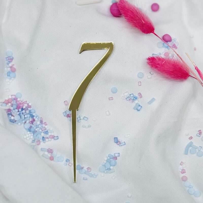 Cijfer 7 Cake Topper Goud 5cm