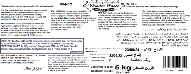 Laped Wonder Paste wit 1kg - Afbeelding 2