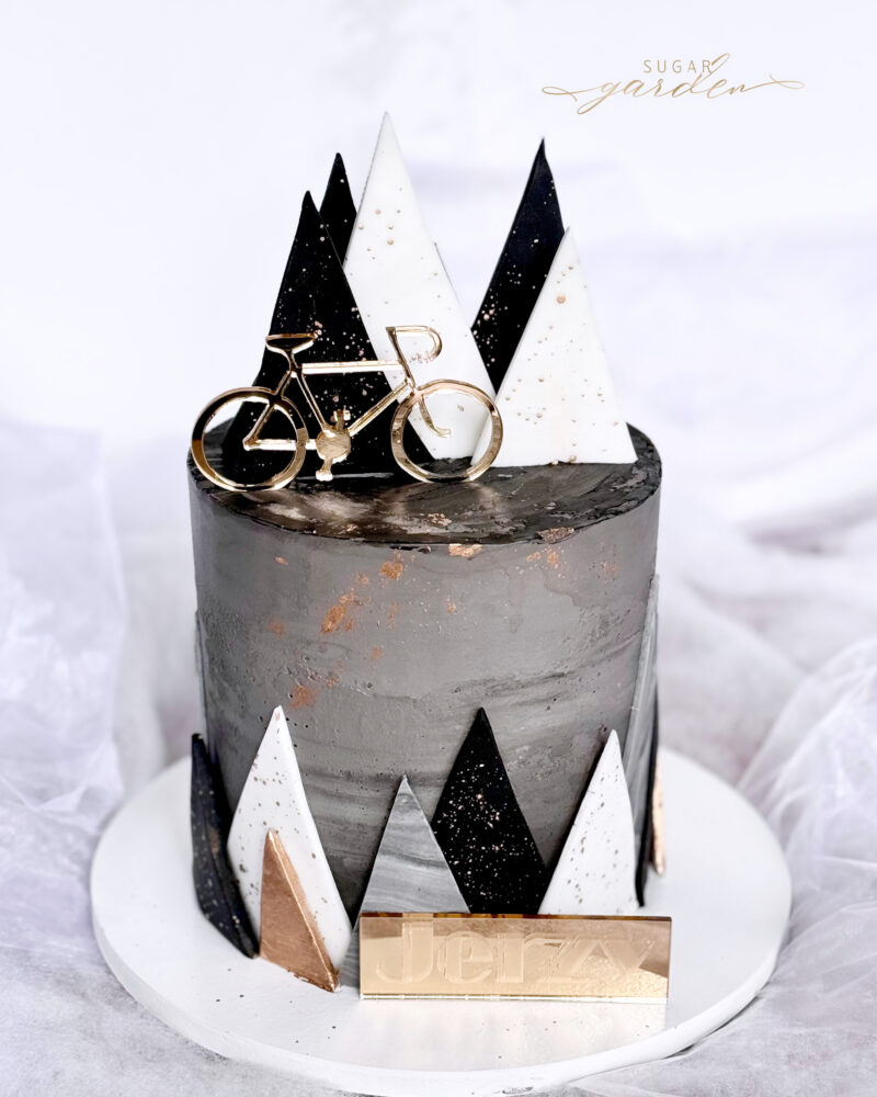 Fiets goud 10cm cake decor Sugar Garden - Afbeelding 2