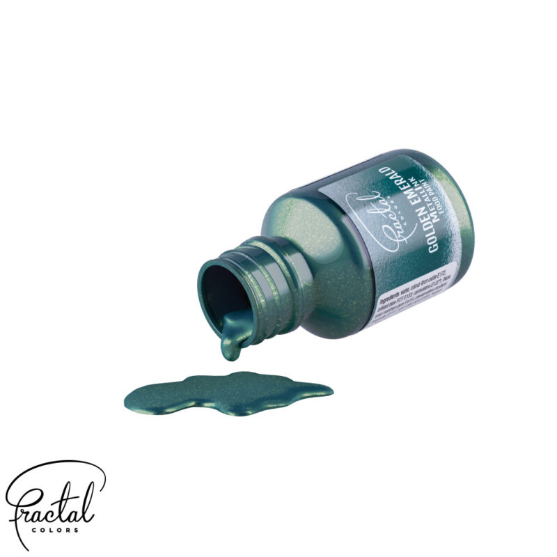 Golden Emerald - Fractal Metallink Food Paint 30ml - Afbeelding 2