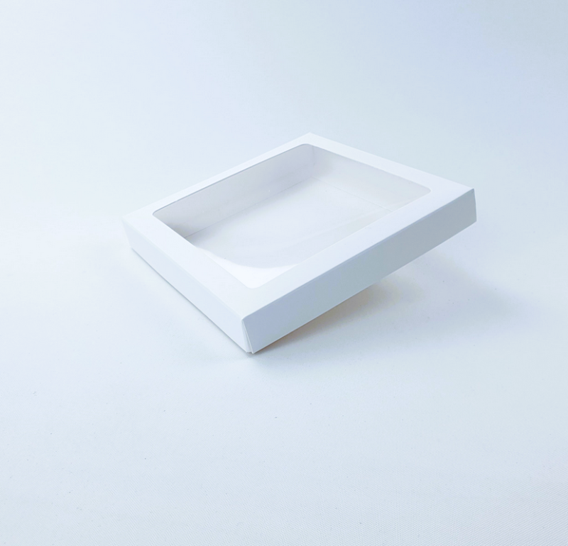 Koekjes doos met venster 15x15x2cm Wit - Afbeelding 2