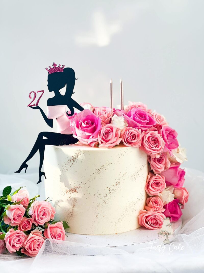 Lady Cake topper wit