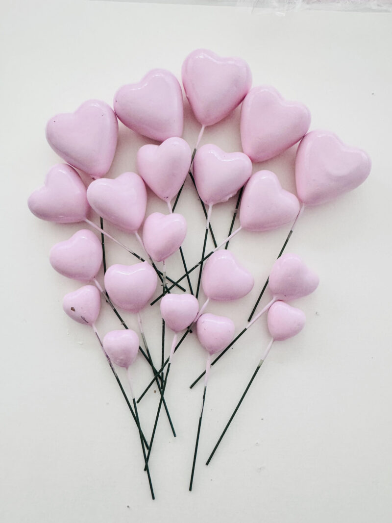 baby pink hearts cake topper