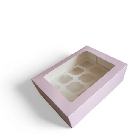 Cupcakes doos- muffins doos Lila Kleur (voor 12 cupcakes)