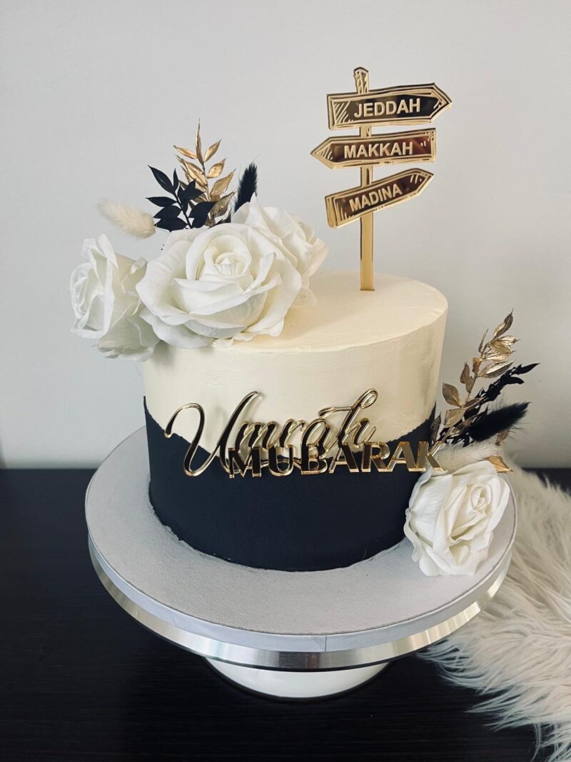 Umrah Mubarak Cake Topper +wijzer ( 2 delige set ) - Afbeelding 2