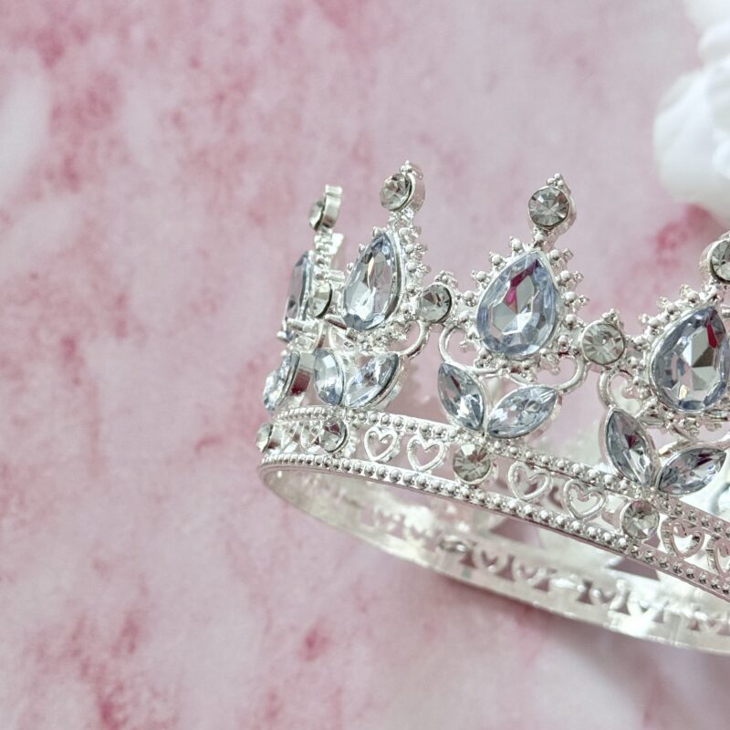 Zliver Decoratieve kroon - tiara voor Taarten 8cm - Afbeelding 3