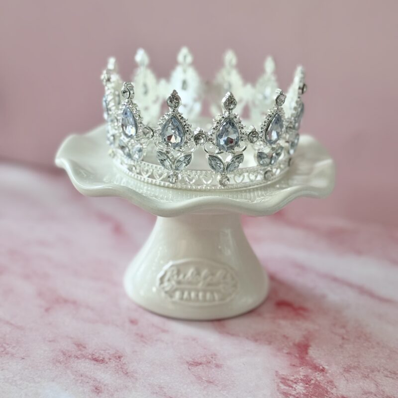Zliver Decoratieve kroon - tiara voor Taarten 8cm - Afbeelding 2