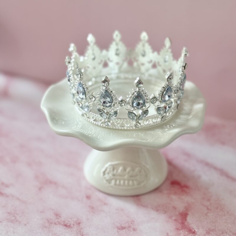 Zliver Decoratieve kroon - tiara voor Taarten 8cm - Afbeelding 4