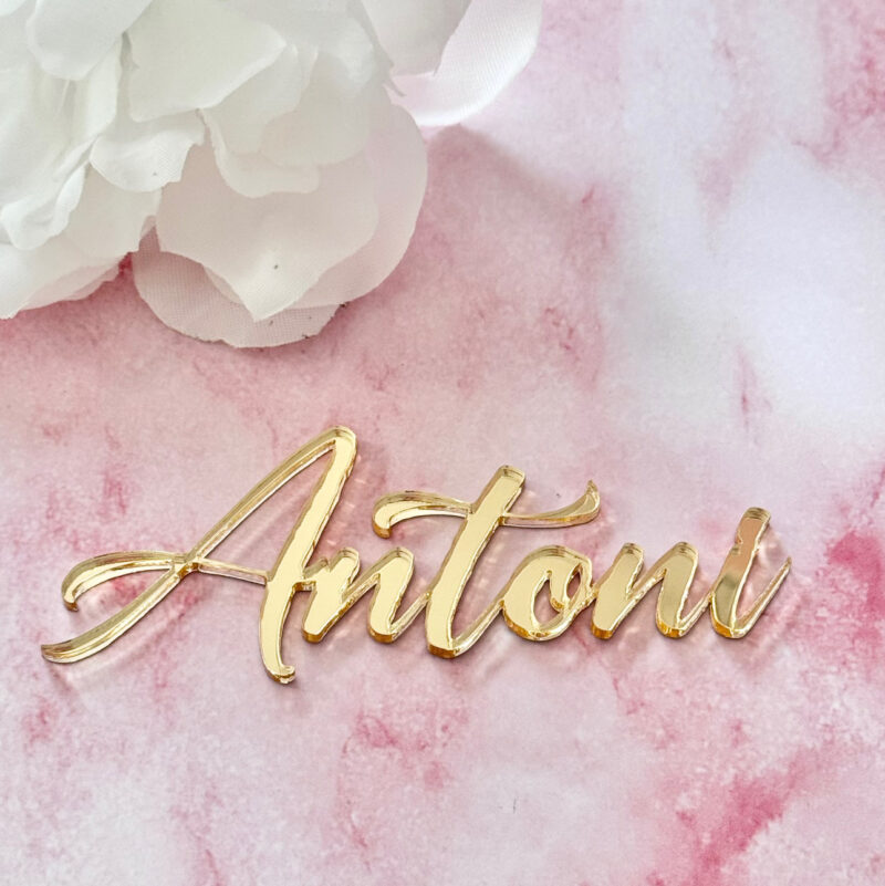 cake decor naam acryl topper